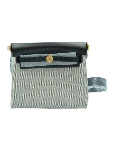 2025 Hermès Herbag Zip 20 Mini Ecru-Noir Canvas/Cowhide Leather Gold Hardware (20)