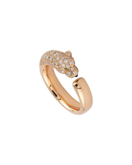 Cartier Panthère de Cartier Ring Size 6.25 Rose Gold Onyx Emerald Diamond (CRN4765753)