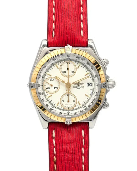 Breitling Chronomat 39MM White Dial Leather Strap (C13048)