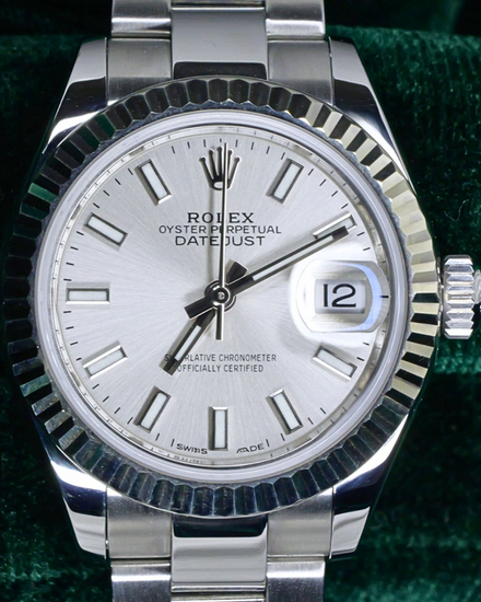 Rolex Lady-Datejust 28MM Silver Dial Oyster Bracelet (279174)