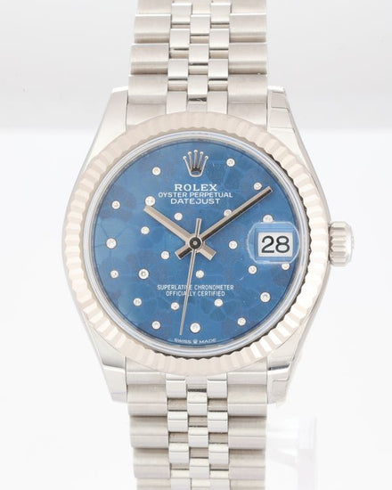 No Reserve - 2024 Rolex Datejust 31MM Blue "Floral Motif" Dial Jubilee Bracelet (278274)