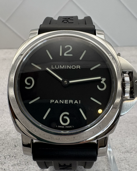 2014 Panerai Luminor Base 44MM Black Dial Rubber Strap (PAM00112)