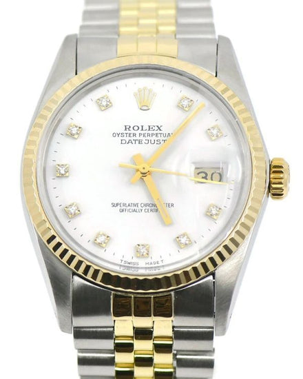 Rolex Datejust 36MM White Dial Two-Tone Jubilee Bracelet (16013)