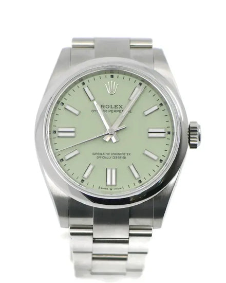 2025 Rolex Oyster Perpetual 41MM Pistachio Dial Oyster Bracelet (134300)