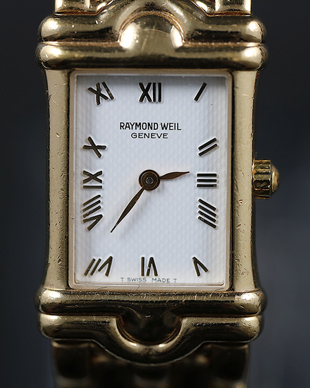 Raymond Weil Geneve Tank 18MM Quartz White Dial Steel Bracelet (5857)