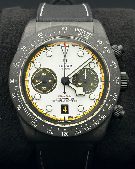 2026 Tudor Black Bay Chrono "Carbon 26" L.E. 42MM White Dial Leather Strap (79377KN)
