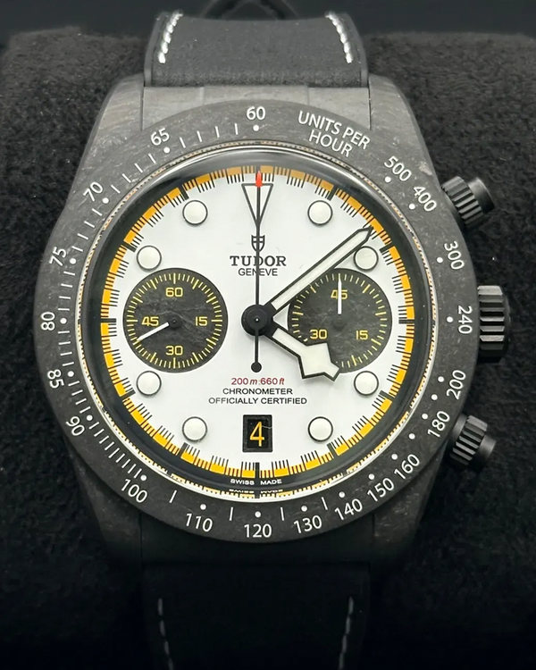 2026 Tudor Black Bay Chrono "Carbon 26" L.E. 42MM White Dial Leather Strap (79377KN)