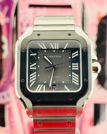 2024 Cartier Santos De Cartier 39.8MM Grey Dial Steel Bracelet (WSSA0037)