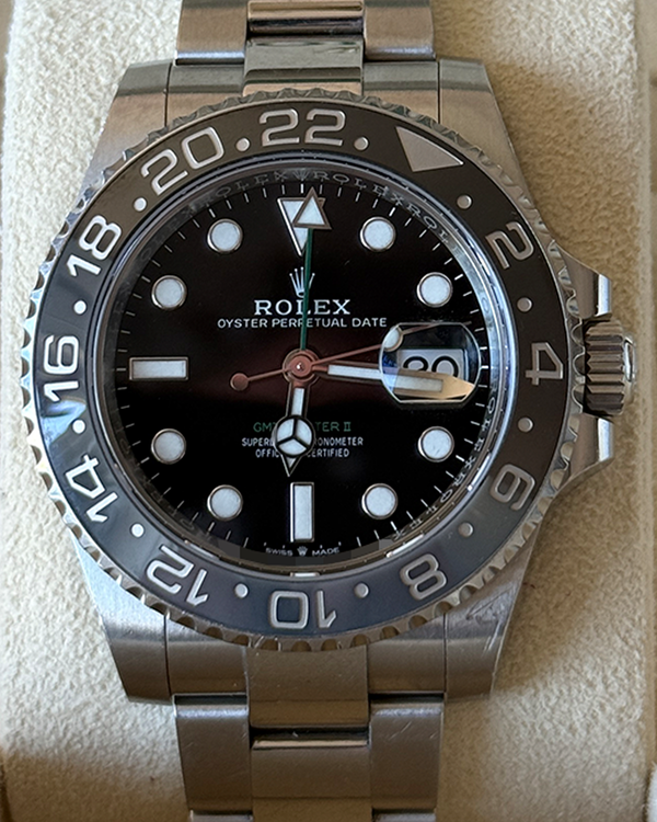 2025 Rolex GMT-Master II "Bruce Wayne" 40MM Black Dial Oyster Bracelet (126710GRNR)