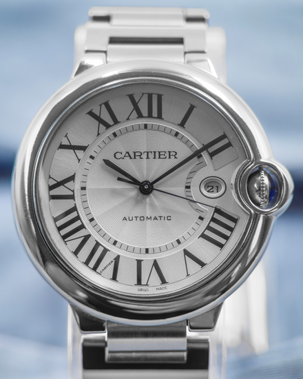 No Reserve - 2016 Cartier Ballon Bleu 42MM Silver Dial Steel Bracelet (W69012Z4)