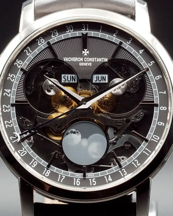 2022 Vacheron Constantin Traditionnelle Complete Calendar Openface 41MM Skeleton Dial Leather Strap (4020T/000G-B655)