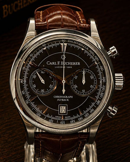No Reserve - Carl F. Bucherer Manero Chronograph 43MM Black Dial Leather Strap (00.10919.08.33.01)