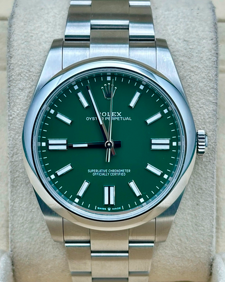 2024 Rolex Oyster Perpetual 41MM Green Dial Oyster Bracelet (124300)