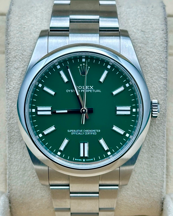 2024 Rolex Oyster Perpetual 41MM Green Dial Oyster Bracelet (124300)