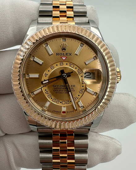 2025 Rolex Sky-Dweller 42MM Champagne Dial Two-Tone Jubilee Bracelet (336933)