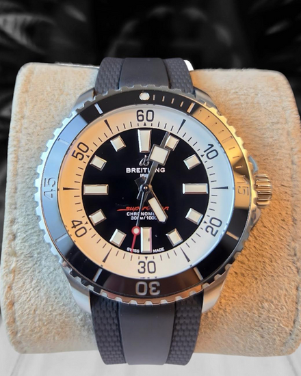 2024 Breitling Superocean 44MM Black Dial Rubber Strap (A17376211B1S1)