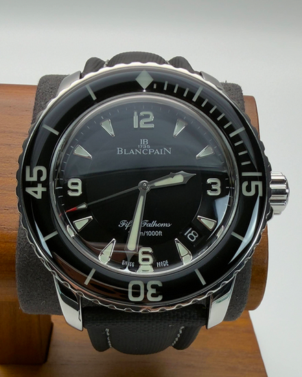 2022 Blancpain Fifty Fathoms 45MM Black Dial Textile Strap (5015-1130-52B)