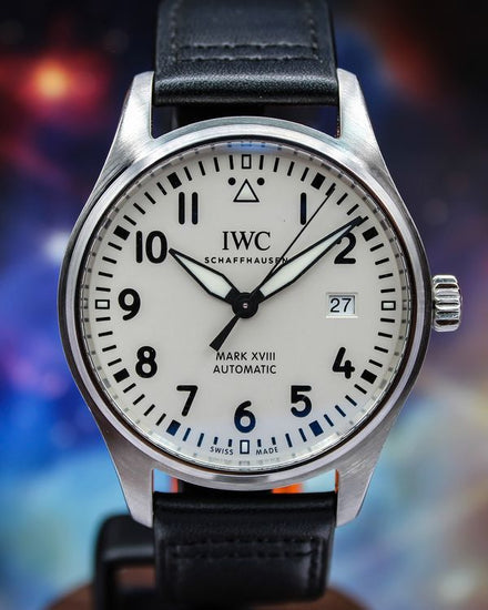 2020 IWC Schaffhausen Pilot Mark XVIII 40MM White Dial Leather Strap (IW327012)