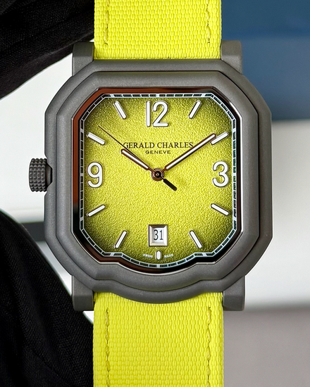 2026 Gerald Charles Maestro GC Sport Tennis "Hubert Hurkacz" L.E. 39MM Yellow Dial Textile Strap (GC2.0-TX-TNSB-24GR-RSVC)