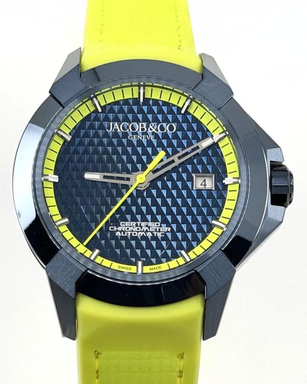 2026 Jacob & Co. Epic X 49.7MM Diamond Pattern Blue Dial Rubber Strap (WX130.13.AA.AA.BBRUA)