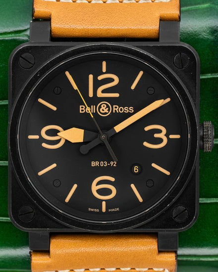 Bell & Ross BR 03 42MM Black Dial Leather Strap (BR03-92-S)