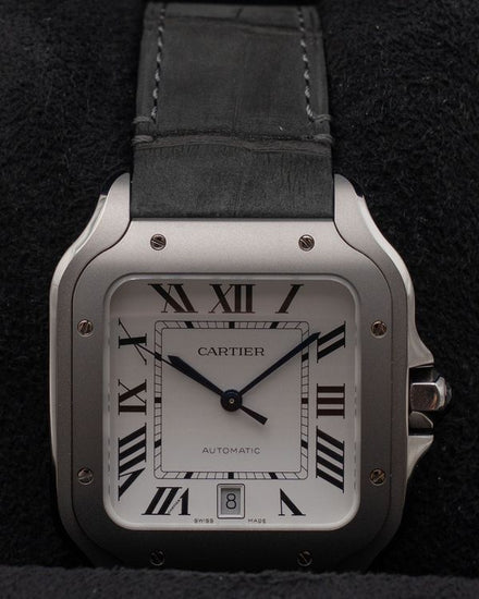 2026 Cartier Santos De Cartier 39.8MM White Dial Leather Strap (WSSA0089)