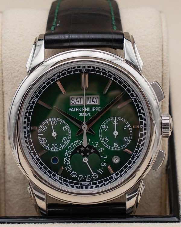 2022 Patek Philippe Grand Complications Chronograph Perpetual Calendar 41MM Green Dial Leather Strap (5270P-014)