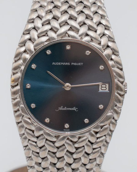 Audemars Piguet Cobra 34MM Blue Dial White Gold Bracelet (5403BC)