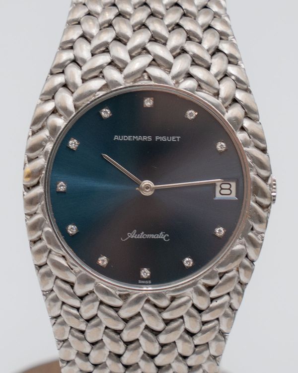 Audemars Piguet Cobra 34MM Blue Dial White Gold Bracelet (5403BC)
