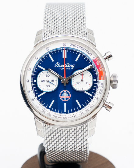2025 Breitling Top Time "Shelby Cobra" 41MM Blue Dial Steel Bracelet (AB01763A1C1X1)