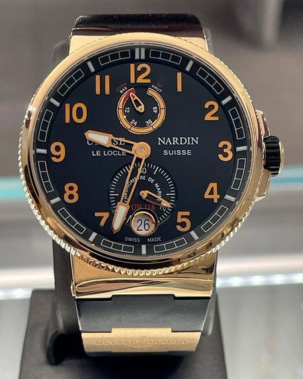 Ulysse Nardin Marine Chronometer 43MM Black Dial Rubber Strap (1186-126-3/62)
