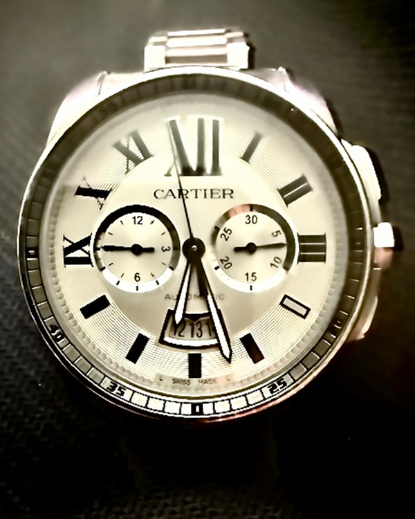 Cartier Calibre de Cartier 42MM Silver Dial Steel Bracelet (3578)