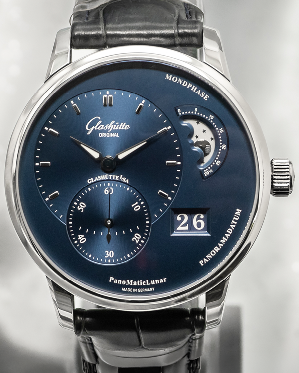 No Reserve - 2026 Glashütte Original PanoMaticLunar 40MM Blue Dial Leather Strap (1-90-02-46-32-55)