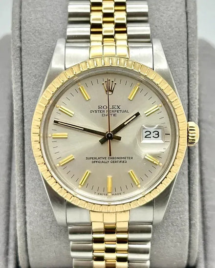 1988 (R Serial) Rolex Oyster Perpetual 34MM Silver Dial Two-Tone Jubilee Bracelet (15053)