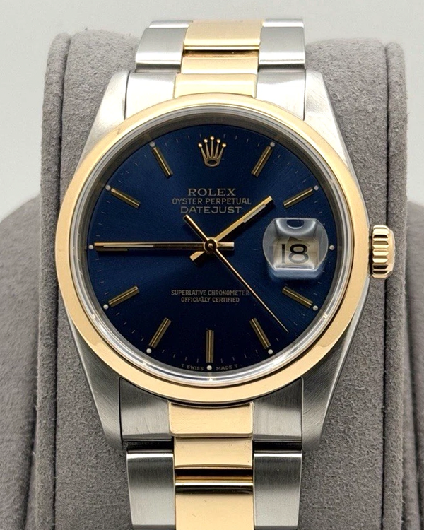 1989 Rolex Datejust 36MM Blue Dial Two-Tone Oyster Bracelet (16203)