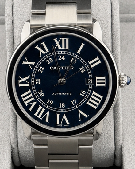2017 Cartier Ronde De Cartier 42MM Blue Dial Steel Bracelet (WSRN0023)