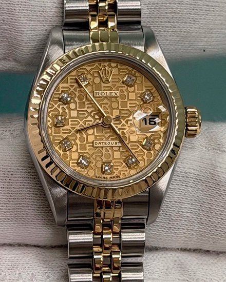 1996 (W Serial) Rolex Lady-Datejust 26MM Champagne "Jubilee" Dial Two-Tone Jubilee Bracelet (69173)