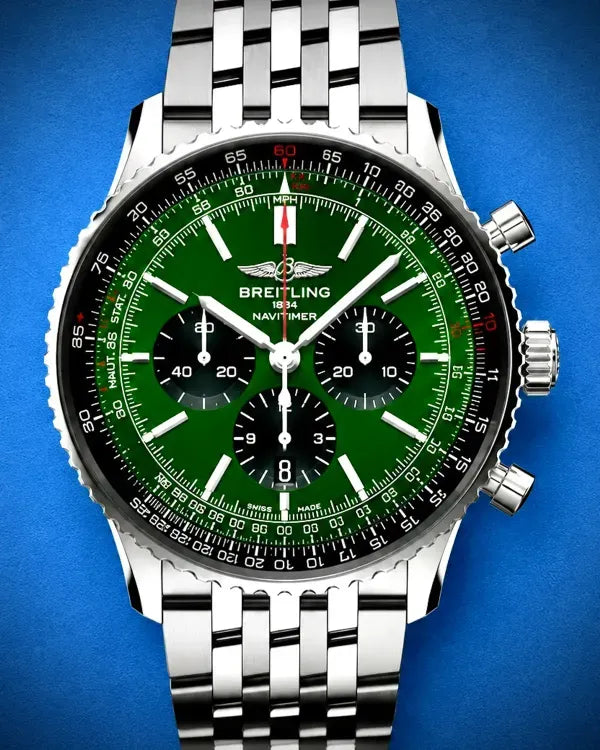 2026 Breitling Navitimer B01 46MM Green Dial Steel Bracelet (AB0137241L1A1)