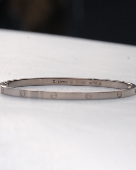 Cartier Love Bracelet Small 3.6MM Size 18 White Gold (Love)