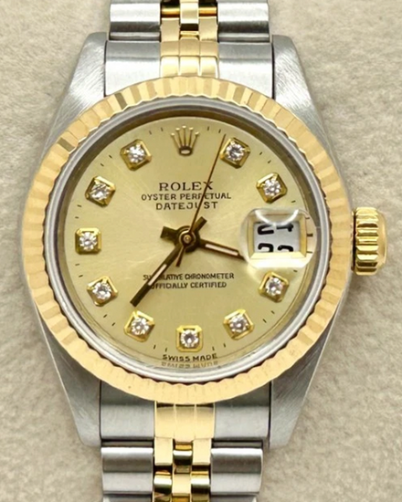1999 Rolex Lady-Datejust 26MM Champagne Dial Two-Tone Jubilee Bracelet (69173)