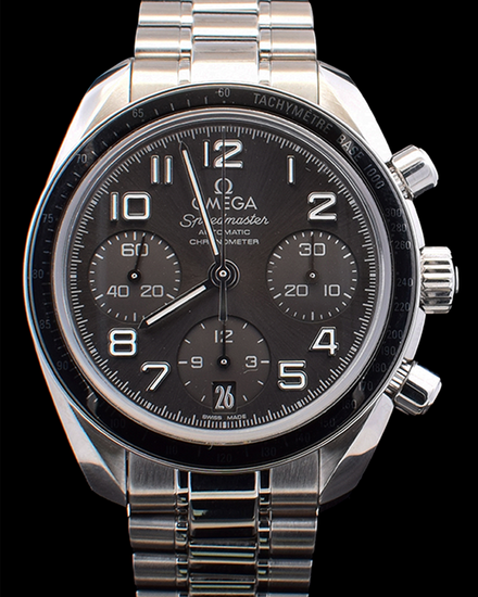 Omega Speedmaster Ladies Chronograph 38MM Grey Dial Steel Bracelet (324.30.38.40.06.001)