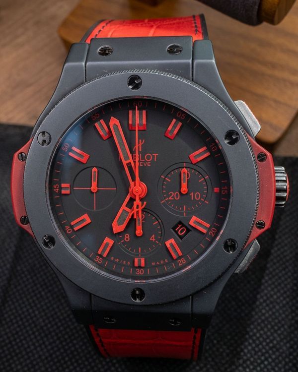 Hublot Big Bang "All Black Red" L.E. 44MM Black Dial Leather Strap (301.CI.1130.GR.ABR10)