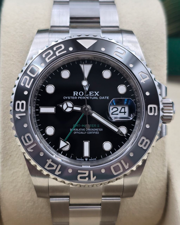 2025 Rolex GMT-Master II "Bruce Wayne" 40MM Black Dial Oyster Bracelet (126710GRNR)