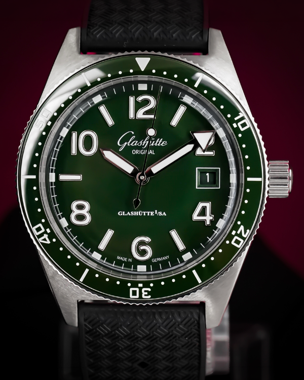 2026 Glashütte Original SeaQ 43.2MM Green Dial Rubber Strap (1-39-11-13-83-33)