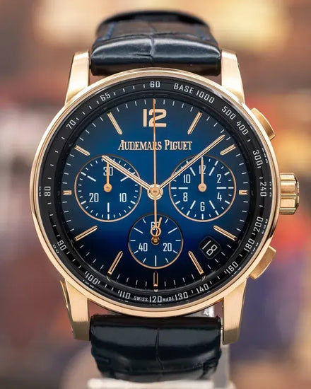 2021 Audemars Piguet Code 11.59 Chrono 41MM Blue Dial Leather Strap (26393OR.OO.A002KB.03)