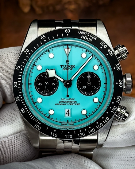 2025 Tudor Black Bay Chrono 41MM "Flamingo" Turquoise Dial Steel Bracelet (79360N-0024)