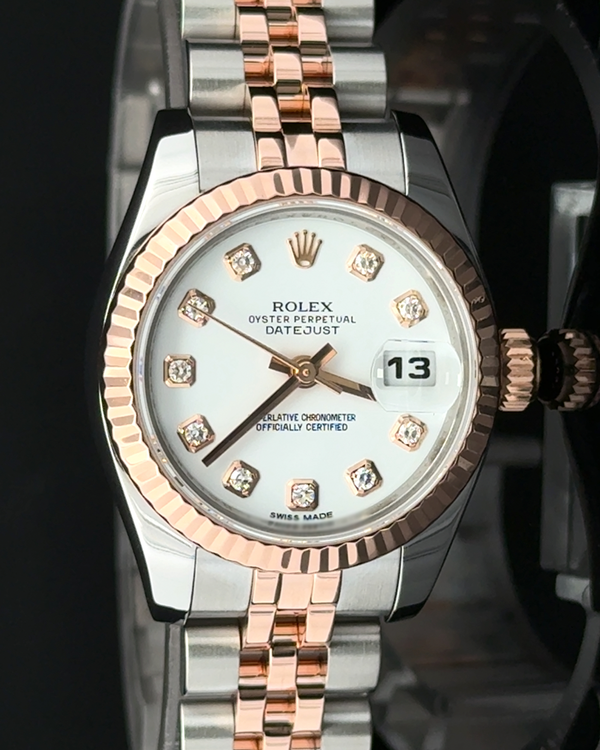 2014 Rolex Lady-Datejust 26MM White Dial Two-Tone Super Jubilee Bracelet (179171)