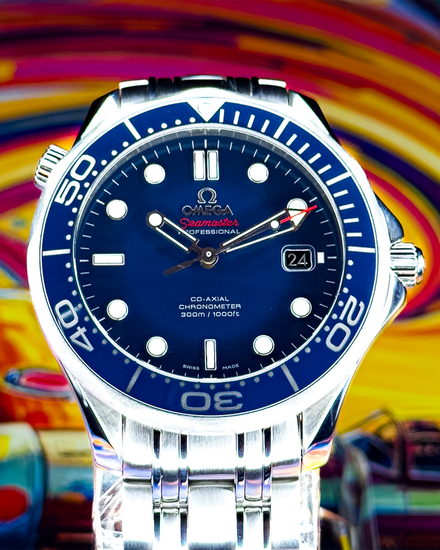 No Reserve - 2020 Omega Seamaster Diver 300M 41MM Blue Dial Steel Bracelet (212.30.41.20.03.001)