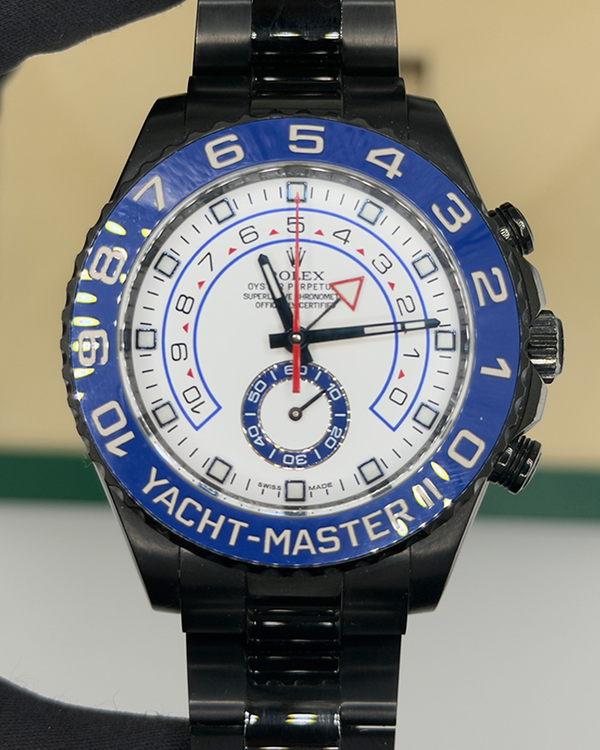 2018 Rolex Yacht-Master II 44MM White Dial Aftermarket PVD-Layered Oyster Bracelet (116680)