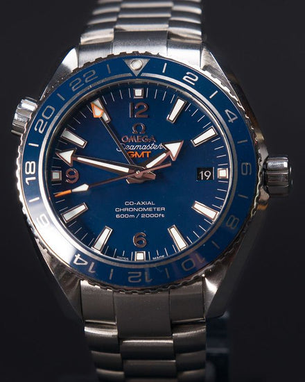 Omega Seamaster Planet Ocean 600M GMT 43.5MM Blue Dial Titanium Bracelet (232.90.44.22.03.001)